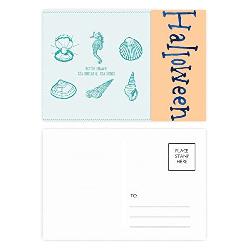 Cartes d'Halloween hippocampe bleu pour éviter les designs clichés