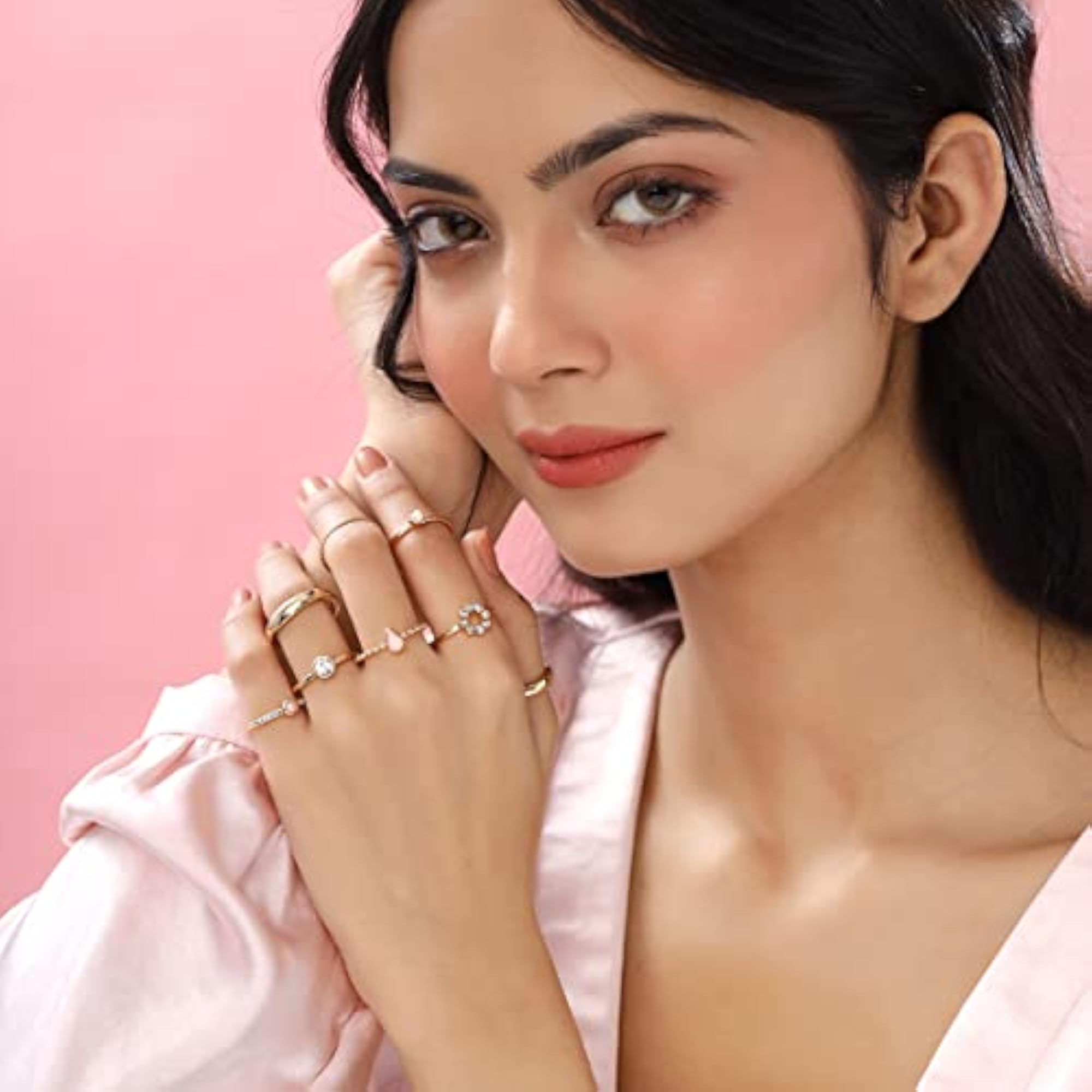 Geometric Ring Set Plated Knuckle 8 Pcs Combo Birthday