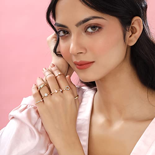 Geometric Ring Set Plated Knuckle 8 Pcs Combo Birthday
