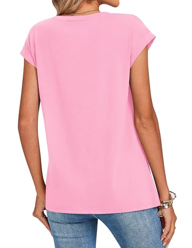 Image of Zeagoo Womens Tops Summer Casual Cap Sleeve Tshirts Shirts Business Dressy Spring Fashion Outfits Trendy Clothes