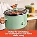 bella 6.0 Qt Manual Slow Cooker, Ceramic Nonstick Coating, 3 Temperature Settings, Dishwasher Safe Stoneware Pot and Tempered Glass Lid, Cool Touch Handles & Tangle Free Cord Wrap, Seaglass