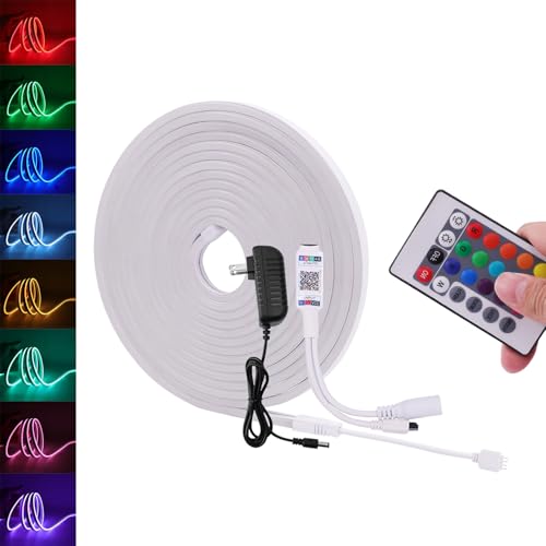 Wisada - Tira LED de neón regulable 12V [4M, RGB], flexible e impermeable IP65, SMD3535, 108 LEDs/m Tira LED recortable CRI85+, iluminación decorativa para hogar y tienda