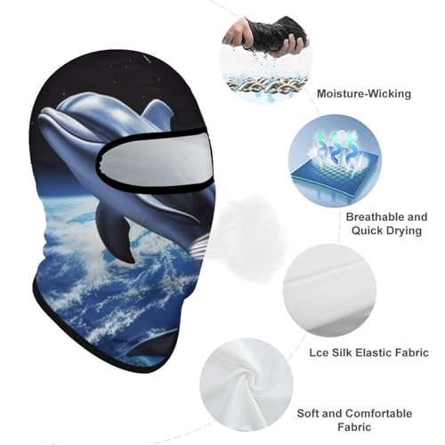 Dolphin Earth Balaclava Mascarilla para Hombre y Mujer Protección Solar Transpirable Máscara de Cabeza Completa para Senderismo, Ciclismo, Running y Conducción miniatura 3
