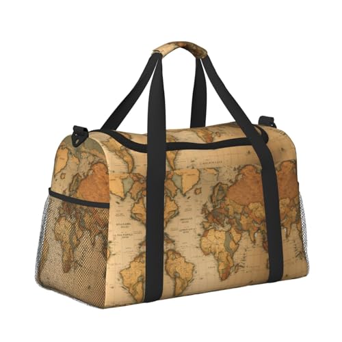 World Map Print Travel Duffle Bag Large Capacity Tote Stylish Weekender Bag for Outdoor Activities3