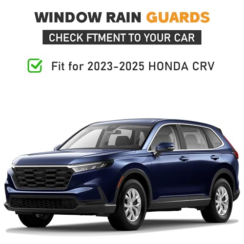 Image of Shatterproof Taped-On Window Deflectors for Honda CR-V 2023-2026 with Chrome Trim, Rain Guards, Window Visors for Car, Vent Deflector, 4pcs
