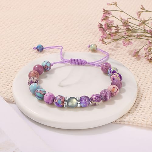 𝗚𝗶𝗳𝘁𝘀 𝗳𝗼𝗿 𝗪𝗼𝗺𝗲𝗻 𝗕𝗶𝗿𝘁𝗵𝗱𝗮𝘆 𝗚𝗶𝗳𝘁𝘀 𝗳𝗼𝗿 𝗛𝗲𝗿 Moonstone Bracelets Colorful Imperial Jasper 𝗡𝗮𝘁𝘂𝗿𝗮𝗹 𝗦𝘁𝗼𝗻𝗲 𝗕𝗿𝗮𝗰𝗲𝗹𝗲𝘁𝘀 Christmas Mother's Day Gifts for Mom Daughter Granddaughter Sister Niece Grandma4
