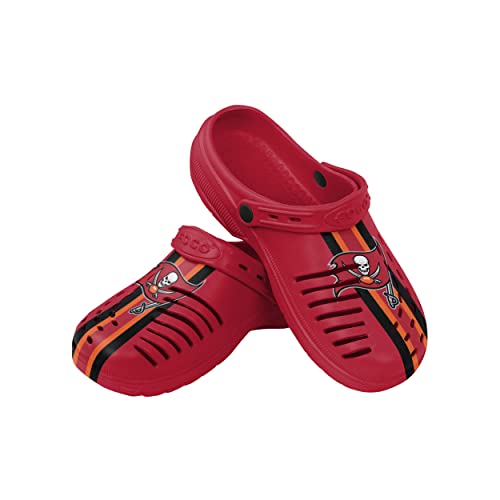 FOCO Men's NFL Logo Team Stripe Garden Water Sandals Shoes Slipper Clogs with Strap, 9-10