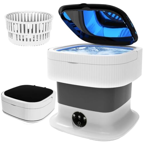 Image of Portable Washing Machine, 16L Mini Washing Machine With Spin Basket, Small Portable Washer Machine Suitable for Underwear Small Clothes Dryer Deep Cleaning DF4