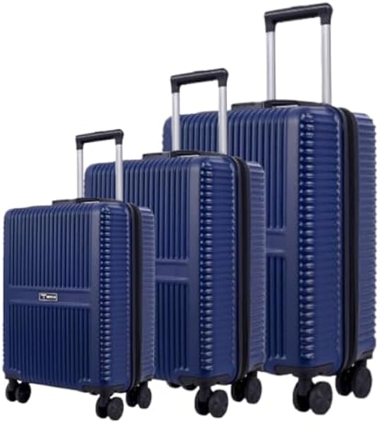 Impulse Urban Polycarbonate (PC) Set of 3 (Cabin + Medium + Large) Trolley Bag for Travel Small Cabin Check in, Luggage Bag Travel Hard Case with 8 Wheels 360 Degree Wheeling System (Blue)