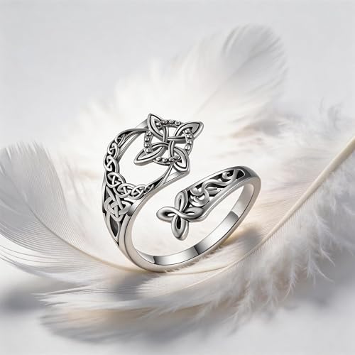 Someki Witches Knot Ring for Women Silver Adjustable Witches Protection Knot Ring Vintage Boho Symbolism Jewelry Open Thumb Rings Jewelry Gift by Someki - Used condition - Image 5