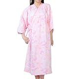 [KOMESICHI COLLECTION] [米七] ガーゼ 寝巻き ピンク Lサイズ 介護用 ホック留め式 日本製 婦人用 二重袷ガーゼ 綿100% お寝巻 ねまき パジャマ 浴衣 入院 病院 介護 女性 レディース