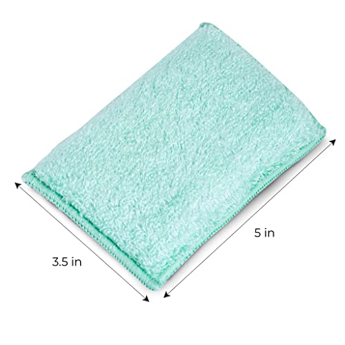 Image of Smart Design Non Scratch Scrub Sponge with Bamboo Odorless Rayon Fiber - Set of 36 - Ultra Absorbent - Soft and Scrubber Side - Cleaning, Dishes, and Hard Stains - Spring - Yellow, Mint, Blue