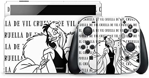 Skinit Decal Gaming Skin Compatible with Nintendo Switch OLED (2021) - Officially Licensed Disney Villains Ursula Ariel and Flounder Design