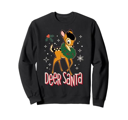 Image of Disney Bambi Christmas Deer Santa Funny Holiday Sweatshirt