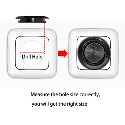 Flyshop Black 45Mm 1-3/4" Rubber Grommet, 38Mm 1-1/2" Id, Hole Grommets Synthetic Rubber Plug Wire Protection Firewall Hole Plug, Round, One-Sided, 4-Pack #TOP7