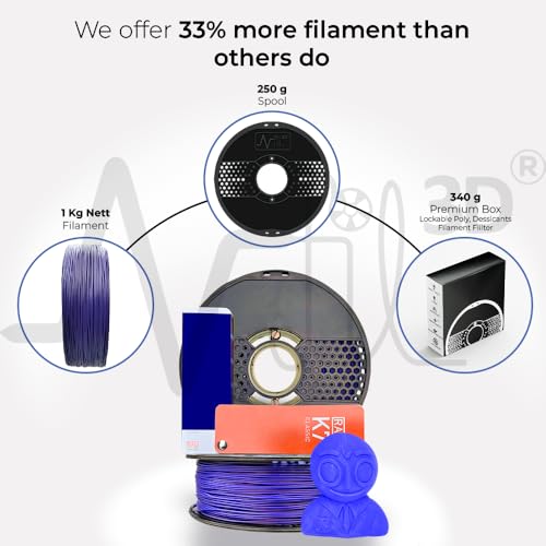 Image of NFIL3D 1KG Net Turbo Finish PLA+ Navy Blue 3D Printer Filament | Filaments for 3D Printer| 1.75mm| Accuracy + /- 0.015mm | 1000g 3D Filament, 250g Spool, 350g Packaging Weight (Total Weight 1.6KG)