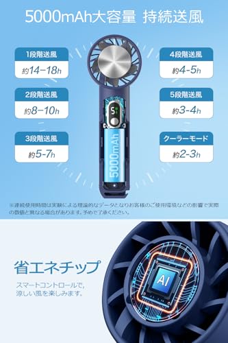 Ｒｏｋｏｍｉ 【2025革新型 -20℃瞬間冷却】 携帯扇風機 H08 の商品画像 5