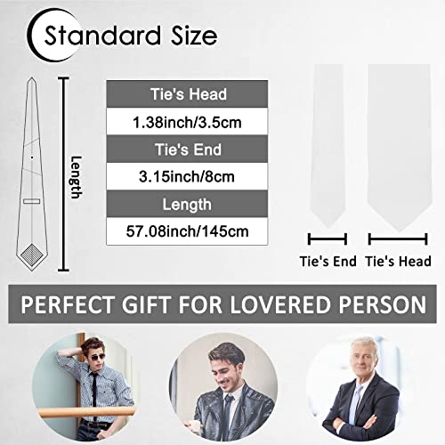Image of Luckyvestir Mens Tie Solid Satin Neck Ties 3.15'' Formal Necktie for Wedding Business Christmas Father's Valentine's Day Gift