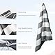 TMEOG Strandtuch Mikrofaser 180x80cm Badetuch Strand Badehandtuch Groß Sandfrei Schnelltrocknendes Strandhandtuch Dünn Strandlaken Leicht Beach Towel für Damen Herren(Grau Streifen)