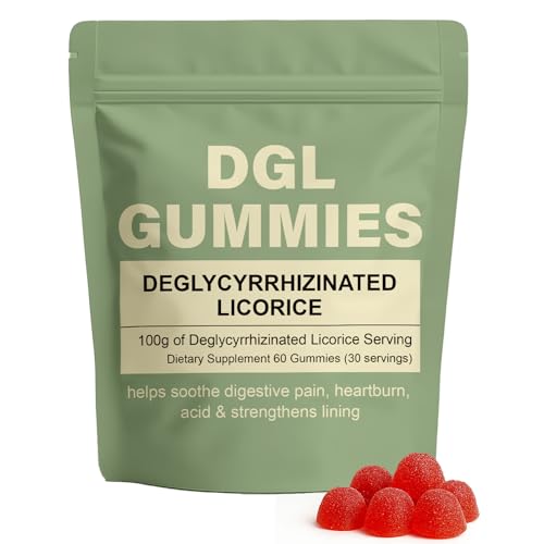 WDVNEX DGL Gummies 400 Mg DGL Extract Supplement with Licorice Root Extract Supports Stomach & Gut Improves Digestion No Gluten Berry Flavor 60 Gummies (1)