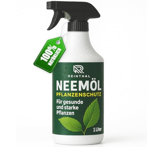 REINTHAL Neemöl Spray 1000 ml – Natürliche Pflanzenpflege, Sprühfertig auch bei Belastungen durch Blattläuse, Spinnmilben, Thripse und mehr – Niemöl mit Emulgator für Pflanzen, Nachfüllbar
