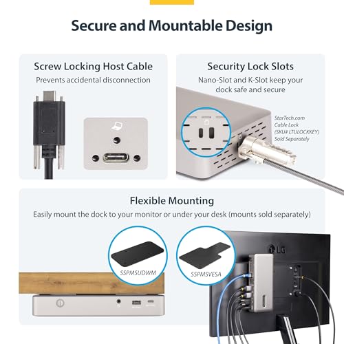 Docking station USB4 triple 4K 60Hz con puerto Ethernet 2.5GbE para laptops 5