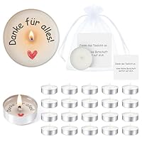 BBTO 15 Sets Danke für Alles Teelicht Kerzen Geachenke für Kollegen Freunde Lehrer Dankeschön Kerzen mit Spruch Dankeschön Geschenke Abschiedsgeschenke für Familie Prüfung Bestanden