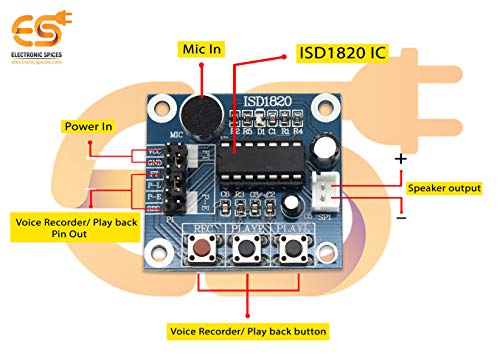 Image of ISD1820 Voice Recording Module with On Board Mic and Speaker