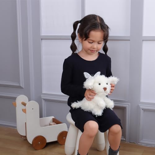 Apricot Lamb Plüsch weiß Hund Plüschtiere für Kinder, weiche niedliche Kuscheltier für Baby Mädchen und Jungen, Flauschige Hund weiß 20cm