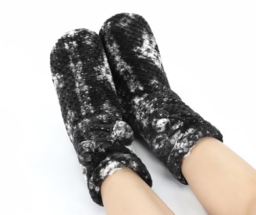 Image of Keyela Womens Non-Slip Sole Slipper Socks, Fluffy Winter House Booties | Ultra soft fuzzy warm indoor house slippers Non-skid bottom for safe walking Cozy winter footwear for ladies
