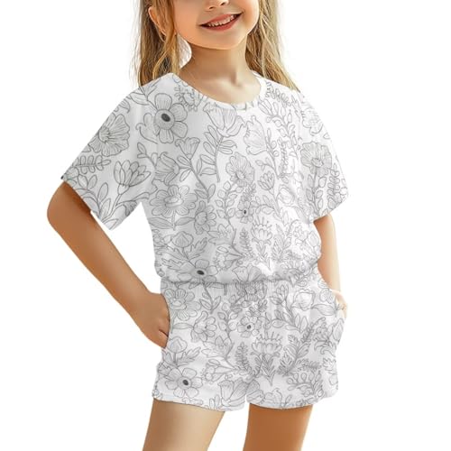 Activité anti-ennui ensemble pantalon et t-shirt fille à colorier motif fleurs 5-6 ans - 2