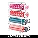 mDesign Plastic Free-Standing Water Bottle Holder Storage Organizer, Wine Rack for Kitchen Countertops, Table Top, Pantry, Fridge - Stackable, Each Rack Holds 1 Bottle, 4 Pack - Clear