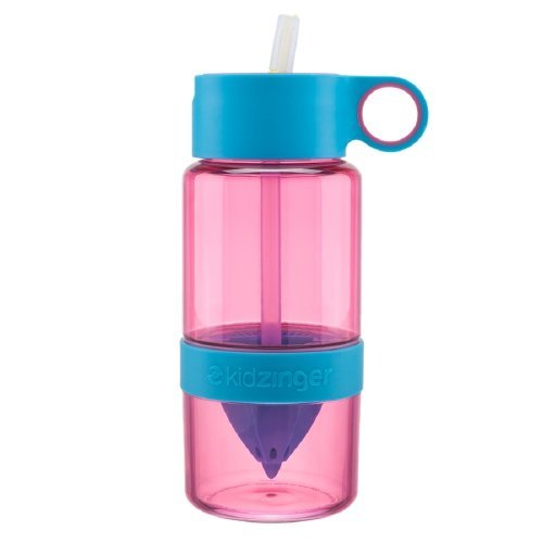 Kid Zinger juice making water bottle 16-Ounce, Pink by Zing Anything