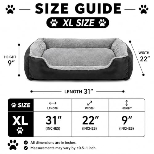 Image of SITSNOOZE Premium Orthopedic Dog Bed XL for Large Dogs 20 to 30 kg Washable Reversible Cushion Sofa for Boxer, Rottweiler and Doberman Breeds (Grey & Black, XL)