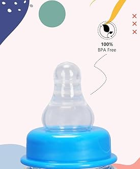 Prince 150mlBaby Feeding Bottle for Boys | Perfect for Newborns and Toddlers | Ideal for 0-5 Years | Comfortable Grip and Leak-Proof Design for Easy Feeding - Blue