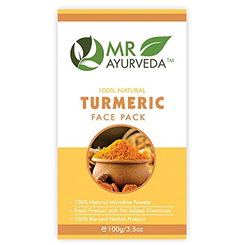 Image of MR Ayurveda 100% Natural Turmeric Powder | Turmeric Powder for Face | Turmeric Powder Organic | Haldi Face Pack | Turmeric Powder for Skin | No added Chemicals, 100 Grams