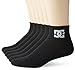 6 Pack Mens DC Shoes Black Quarter Crew Socks White Logo