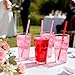 Prurex 50pcs Heart Shaped Pink Straws 8mm Individually Wrapped Disposable Drinking Straws for Galentine's Brunches,Cocktail, Birthday Parties, Pastel Weddings & Bridal Shower Decorations