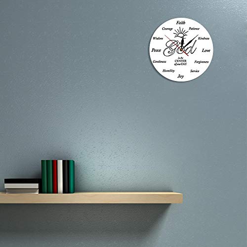 The Geeky Days Put God First Inspirational Quote Christian Silent Non Ticking Wall Clock Religious Family Clock Jesus Biblica The God Quartz Battery Operated Round Wall Watch thumb #7