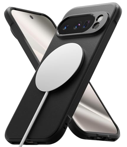 Image of Ringke Onyx Designed for Google Pixel 10 Pro Case [Compatible with MagSafe] [Non-Slip Grip Texture] Anti-Fingerprint Slim-Fit Lightweight Protective Back Cover - Magnetic Black