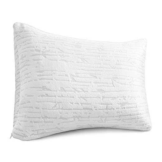 Clara Clark Shredded Memory Foam Queen/Standard Size Pillow with Removable Washable Pillow Cover