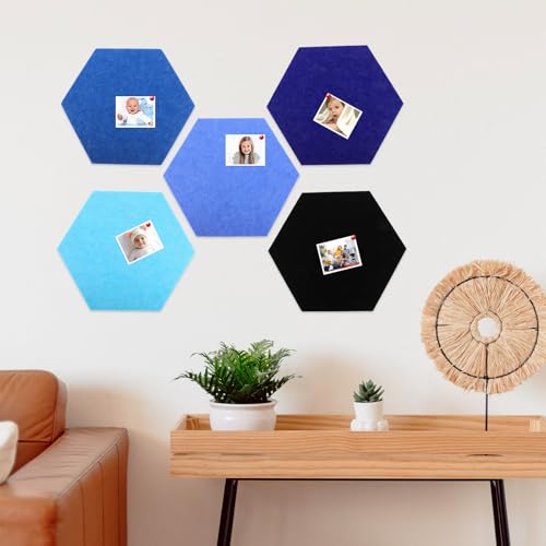 Panneaux affichage design hexagonal en feutre compact avec fixation adhésive puissante