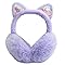 Earmuffs for Girls Cat Ear Muff Winter Faux Fur Ear Warmers Ear Cover with Cute Sequins Ears for Women Kids (Styel 8-Purple)
