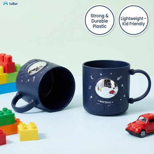 Image of FunBlast Space Milk Mug for Kids - 390 Ml; Unbreakable Mug for Kids, Milk Mugs for Kids Unbreakable - Milk Drinking Cup for Kids (NavyBlue)