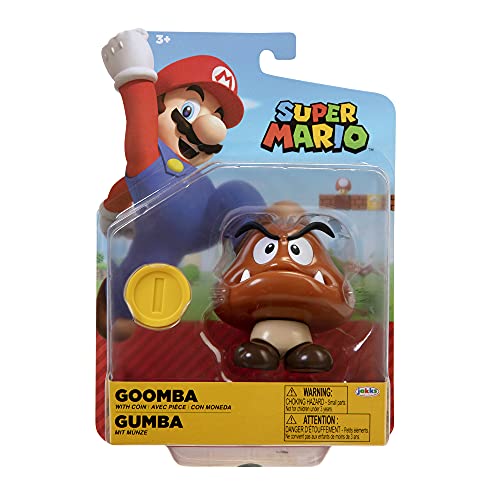 Super Mario Action Figure 4 Inch Goomba Collectible Toy With Coin Accessory #TOP5