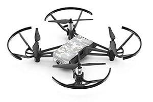 Skins4u Schutz Klebe Folie Drohnen Aufkleber Skin Set Only Body für DJI Tello Vinyl Tuning Skins Motiv White-Camo