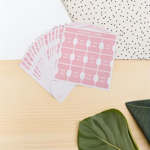 Pestañas adhesivas mensuales con índice autoadhesivo Gatuida, 15 hojas rosa para organización 6
