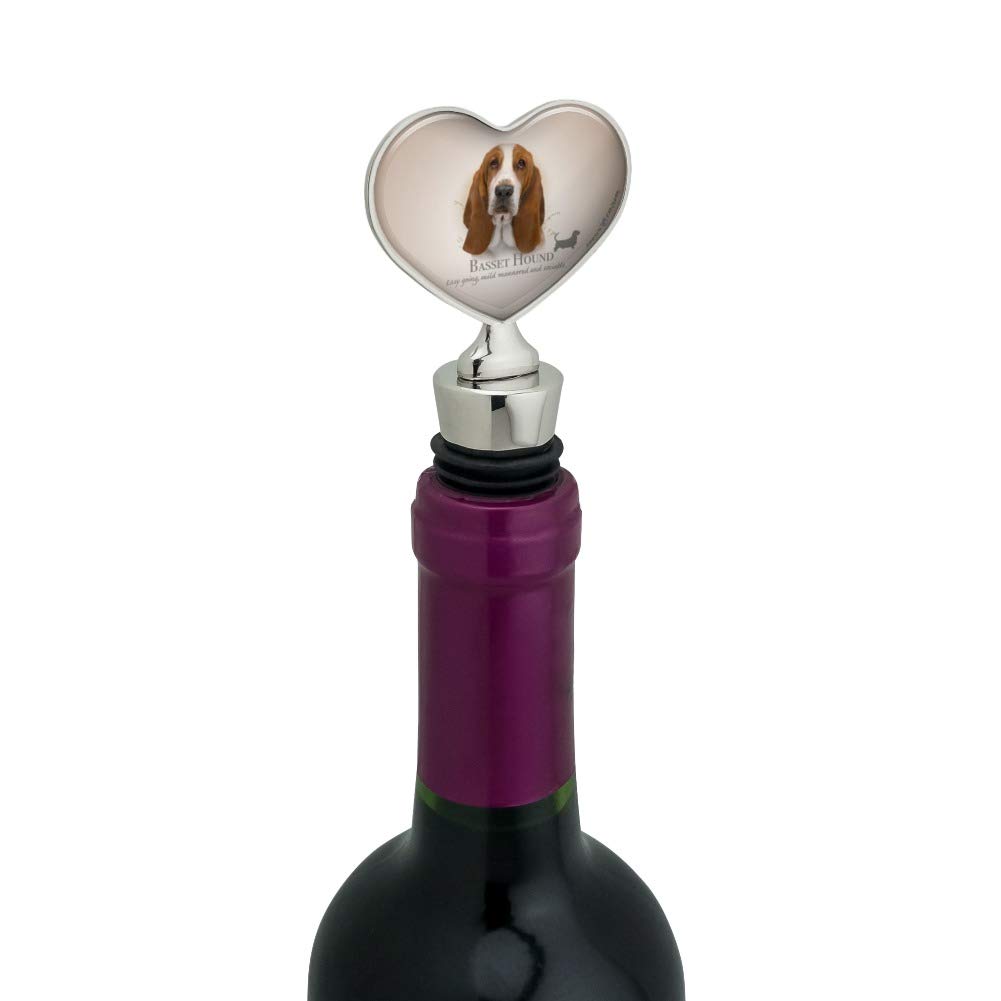 Basset Hound Dog Breed Heart Love Wine Bottle Stopper