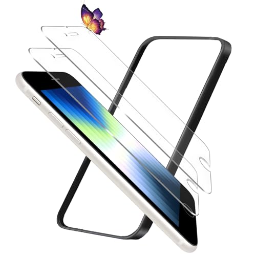 【2枚セット】UNEED iPhone SE3/SE2 用のフィルム iPhone8/iPhone7 用の ガラスフィルム iPhone SE 第3世代/第2世代 用の 強化液晶保護フィルム ワンタッチ貼付け/気泡ゼロ/ケースと干渉せず/硬度9H/飛散防止