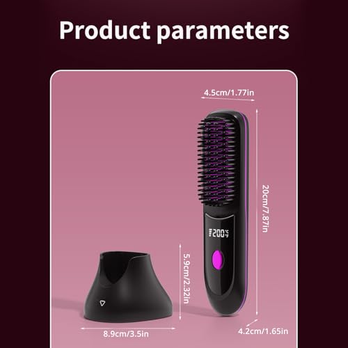 Cepillo Alisador de Pelo Recargable Portátil USB miniatura 4